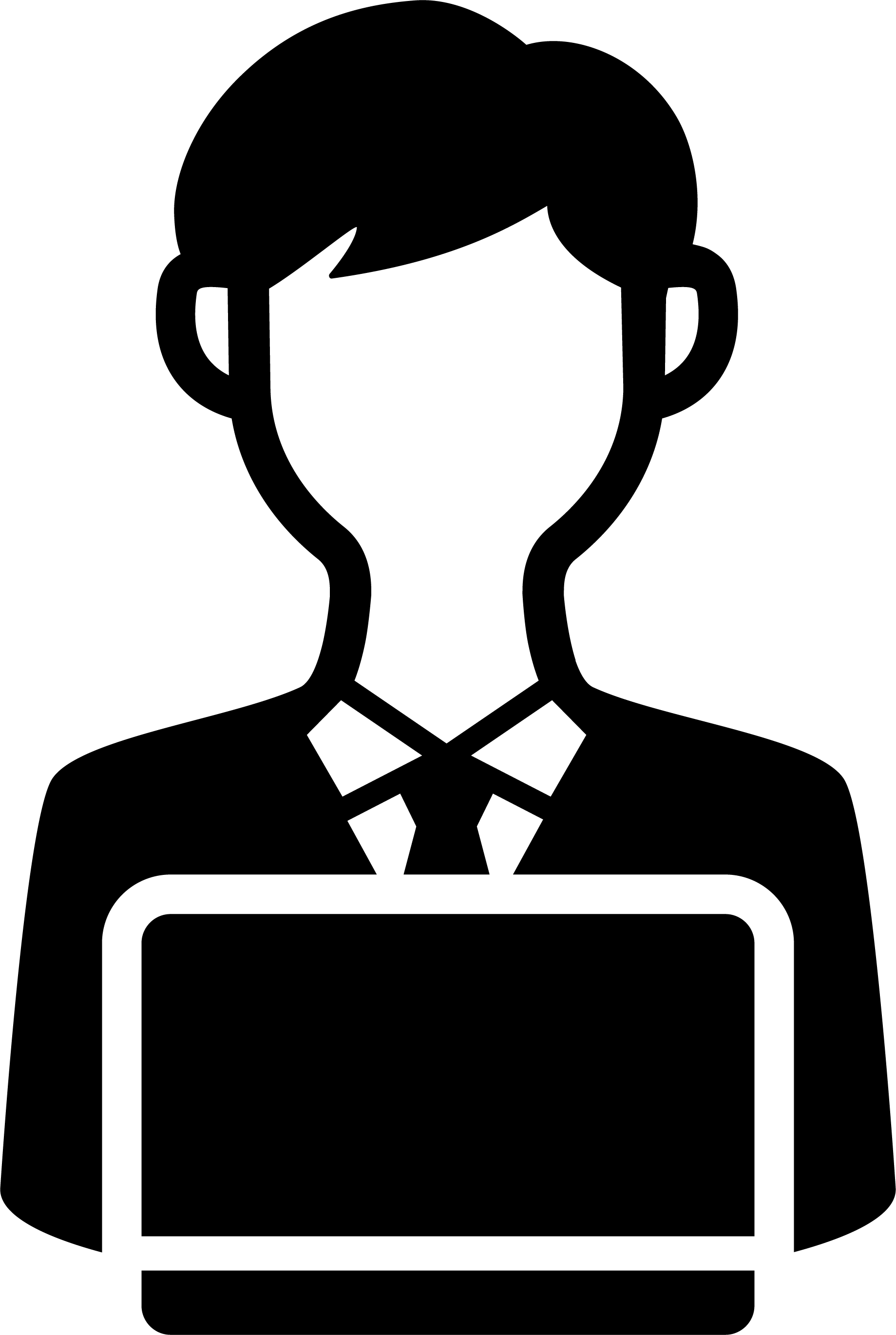 別荘のオーナーに紹介した司法書士がパソコンを開いているイメージ
